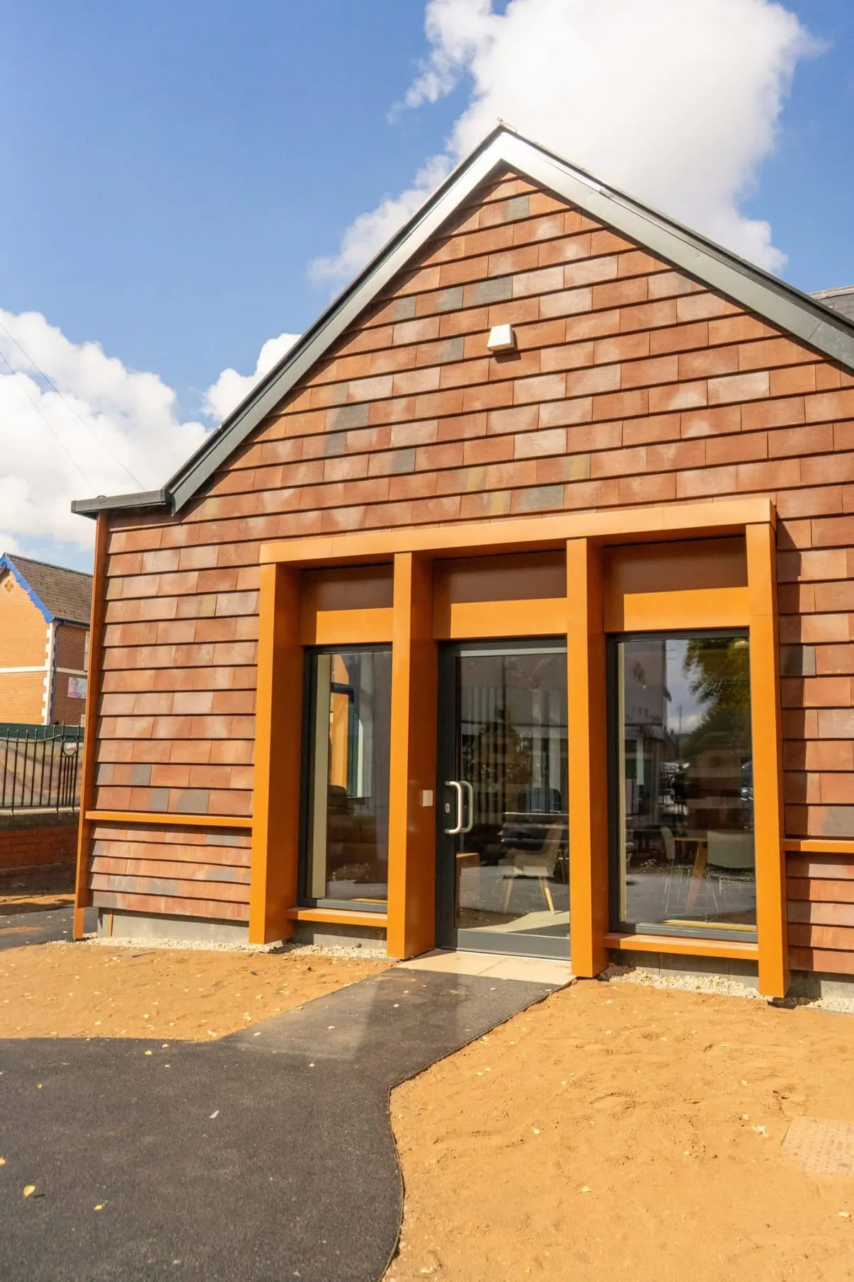 NMITE's Centre for Innovation and Future Skills at Blackfriars Campus in Hereford, a tile-hung timber-framed building wired by TR Electrical