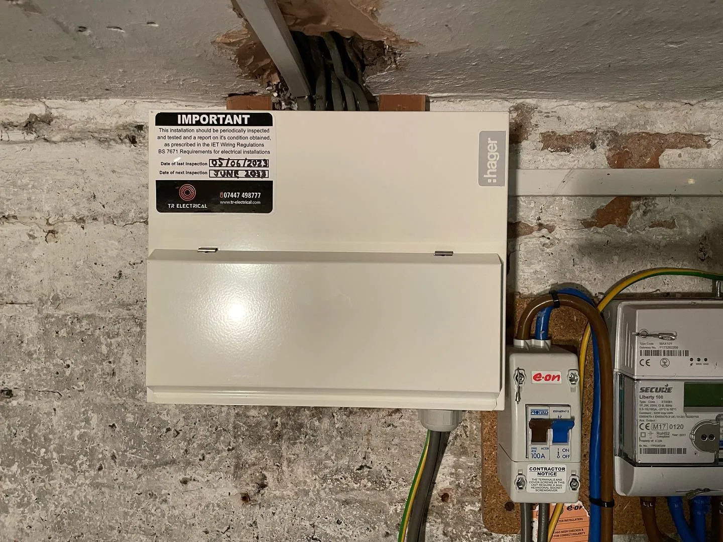 New consumer unit installed by TR Electrical