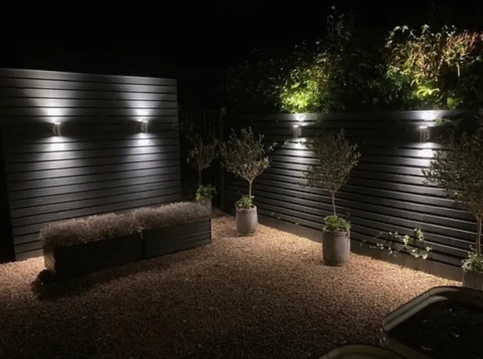 Outdoor lighting installed at a Hereford property