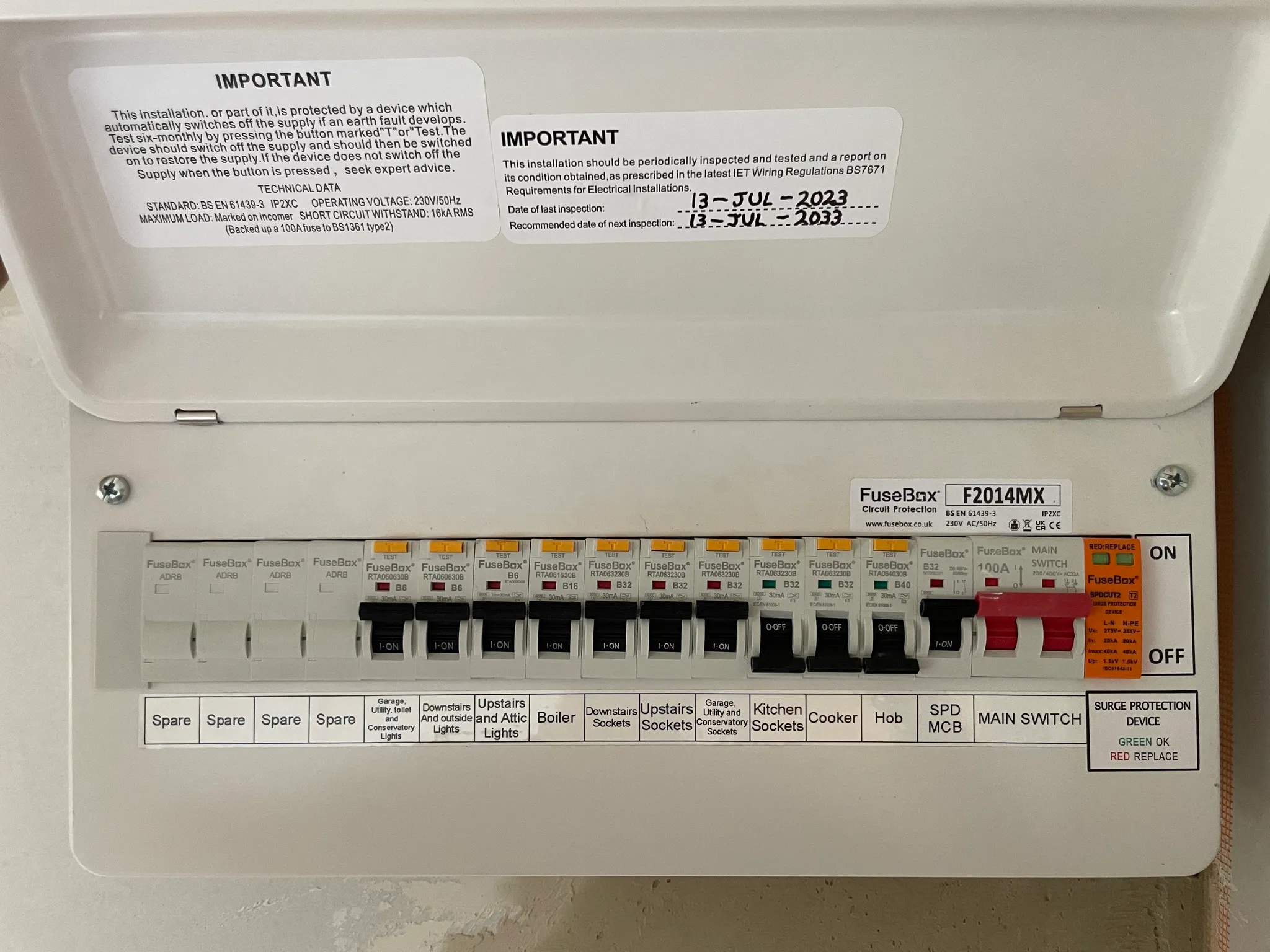 New distribution board fitted following a full rewire in Hereford